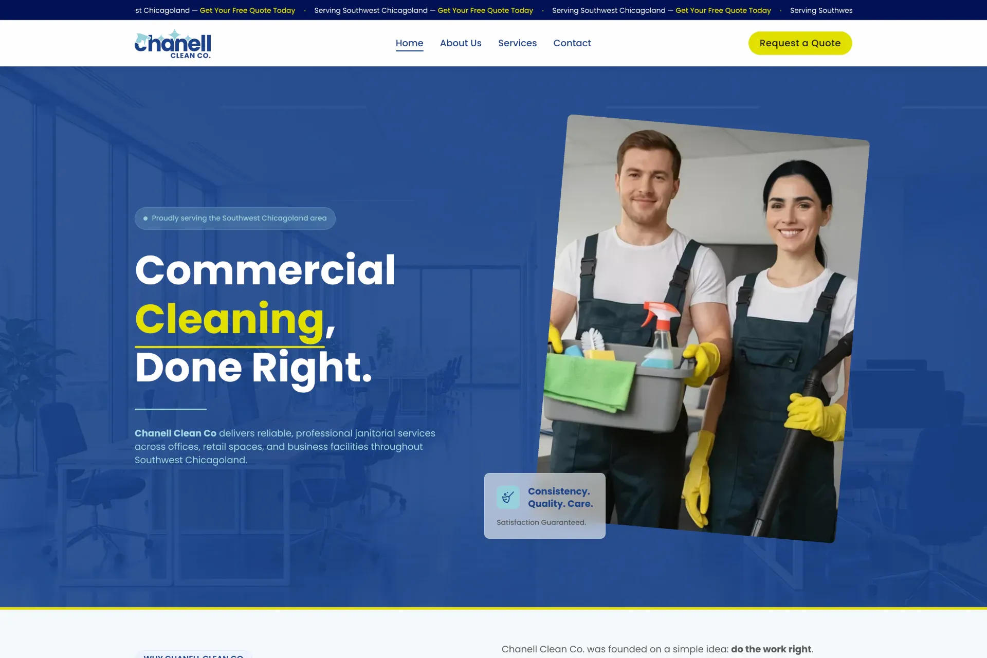 Página principal de Chanell Clean Co